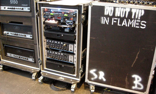 Peter Iwers rack with his EBS Fafner amps, driving 2x EBS NeoLine 810 cabinets